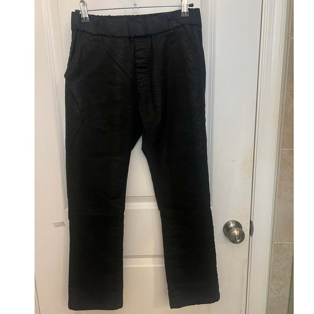 Bevy Flog Liat Pants Black Sz 29 Elastic Waist Slim Stretch Snake Print Jogger
